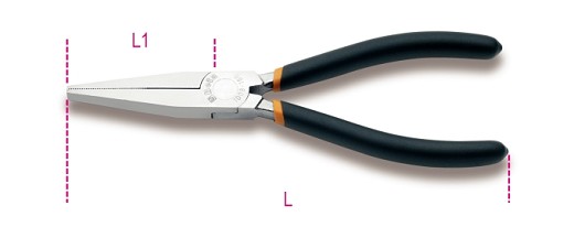 Pinze A Becchi Piatti Lunghi Zigrinati Manici Ricoperti Con 2 Strati Di Pvc Antiscivolo