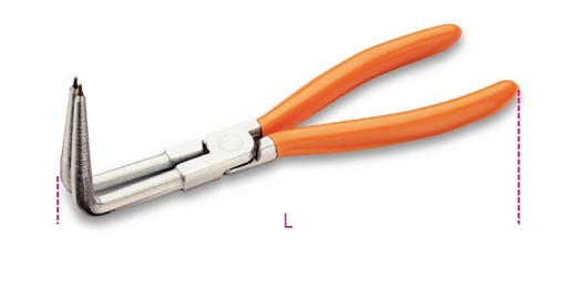 Pinza A Becchi Piegati A 90° Lunghi Per Anelli Elastici Di Sicurezza, Per Fori Manici Ricoperti In Pvc