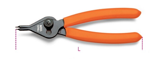 Pinza Reversibile A Becchi Diritti Per Anelli Elastici Di Sicurezza Per Fori E Alberi, Manici Ricoperti In Pvc