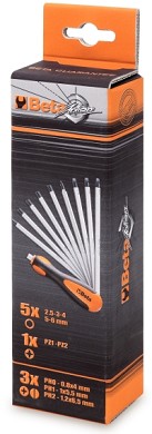 Assortimento Di 9 Giravite Bivalenti E 1 Impugnatura, In Astuccio