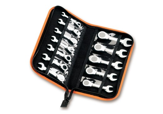 Serie Di 12 Chiavi Combinate Corte Diritte A Cricchetto (art. 142c) In Astuccio