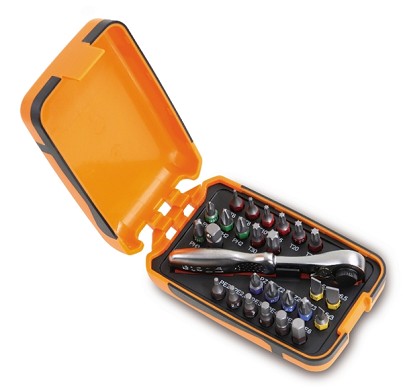 25 Inserti Per Avvitatori,1 Raccordo E 1 Cricchetto Reversibile In Astuccio Tascabile