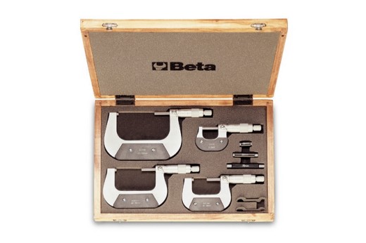 Assortimento Di 4 Micrometri 1658 In Astuccio Di Legno