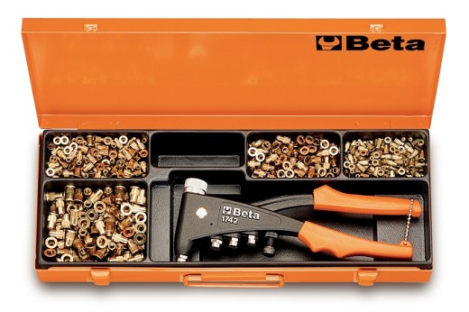 Rivettatrice 1742 Con Assortimento Di 4 Inserti Filettati In Acciaio