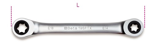Chiavi Doppie Diritte A Cricchetto, Per Viti Con Profilo Torx® Cromate