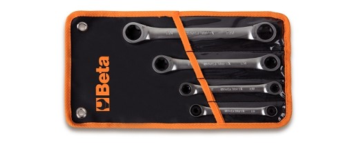 Serie Di 4 Chiavi diritte A Cricchetto Per Viti Con Teste A Profilo Torx® (art.195ftx) In Busta Di Nylon