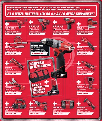 kit trapano +utensile 3° batteria omaggio C12RAD+CPD-402