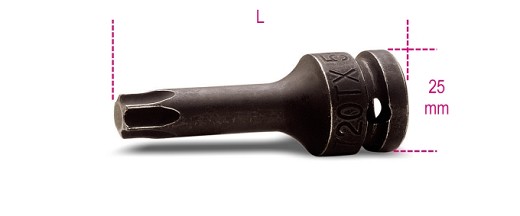 Chiavi A Bussola Maschio Per Viti Con Impronta Torx® Con Attacco Quadro Femmina 1/2 Fosfatate