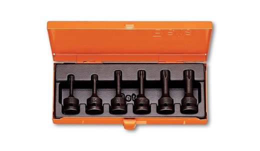 Serie Di Chiavi A Bussola Maschio Per Viti Con Impronta Torx®, Con Attacco Quadro Femmina 1/2 Fosfatate In Cassetta Di Lamiera