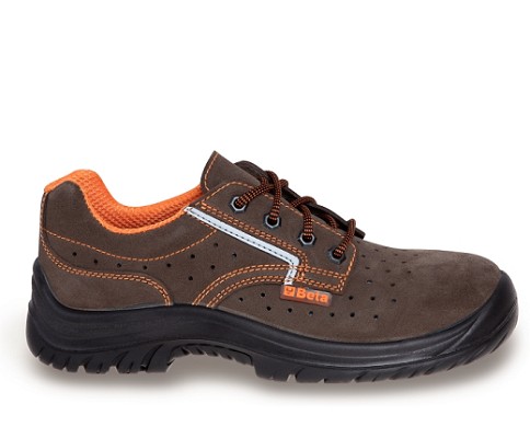 Scarpe In Morbida Pelle Scamosciata Traforata, Senza Lamina Antiperforazione
