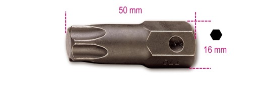 Inserti Maschio Per Viti Con Impronta Torx® Attacco 16 Mm Fosfatati
