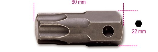 Inserti Maschio Per Viti Con Impronta Torx® Attacco 22 Mm Fosfatati