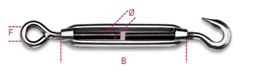 Tenditore Ad Occhio E Gancio Inox Aisi 316