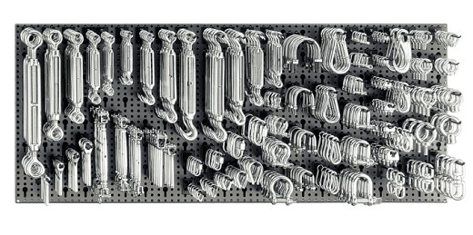 Assortimento Di 551 Accessori Inox Per Funi Con Ganci Senza Pannello