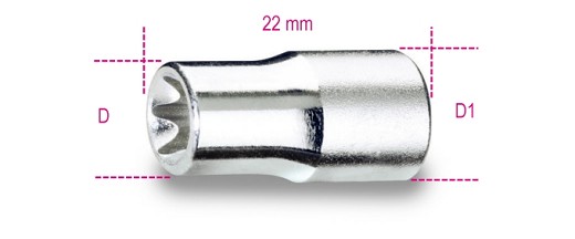 Chiavi A Bussola Con Attacco Quadro Femmina 1/4 Per Viti Con Profilo Torx®, Cromate