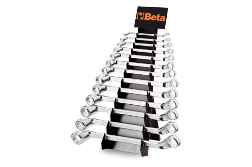 Serie Di 13 Chiavi Poligonali Doppie Curve (art. 90) Con Supporto