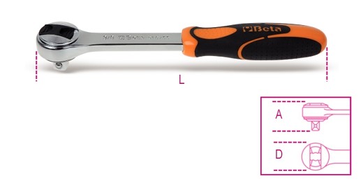 Cricchetto Reversibile Con Attacco Quadro Maschio 3/8 Cromato