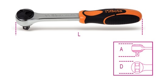 Cricchetto Reversibile Con Attacco Quadro Maschio 3/8 Cromato