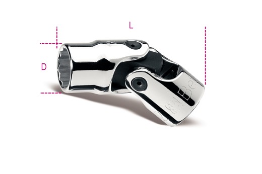 Chiavi A Bussola Snodate Con Attacco Quadro Femmina 3/8 Bocca Poligonale, Cromate