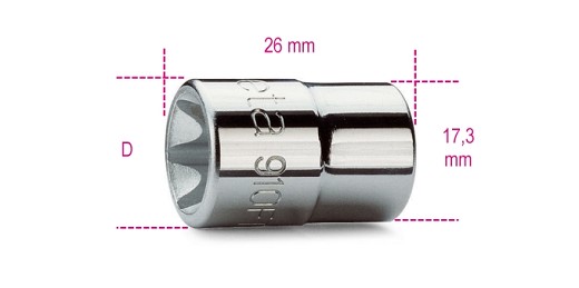 Chiavi A Bussola Con Attacco Quadro Femmina 3/8 Per Viti Con Profilo Torx® Cromate