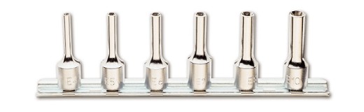 Serie Di Chiavi A Bussola Con Attacco Quadro Femmina 3/8, Tipo Lungo Per Viti Con Profilo Torx®, Cromate