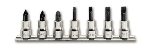 Serie Di Chiavi A Bussola A Giravite Per Viti Con Impronta A Croce Philips® E Con Intaglio Cromate - Inserti Bruniti