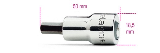 Chiavi A Bussola Maschio Esagonale Con Attacco Quadro Femmina 3/8 Cromate - Inserti Bruniti