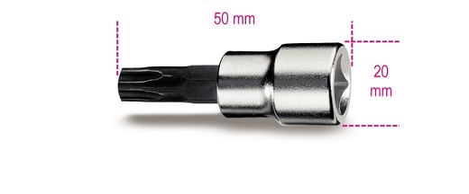 Chiavi A Bussola A Giravite Per Viti Con Impronta Pentalobata Con Attacco Quadro Femmina 3/8 Cromate - Inserti Bruniti