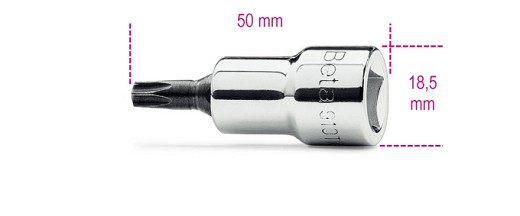 Chiavi A Bussola A Giravite Maschio Per Viti Con Impronta Torx® Con Attacco Quadro Femmina 3/8 Cromate - Inserti Bruniti