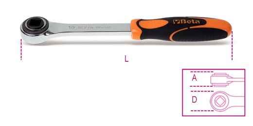 Cricchetto Semplice Con Attacco Quadro Femmina 1/2 Cromato