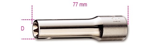 Chiavi A Bussola Per Viti Con Profilo Torx® Con Attacco Quadro 1/2 Tipo Lungo, Cromate