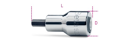 Chiavi A Bussola Maschio Esagonale Con Quadro Femmina 1/2 Cromate - Inserti Bruniti