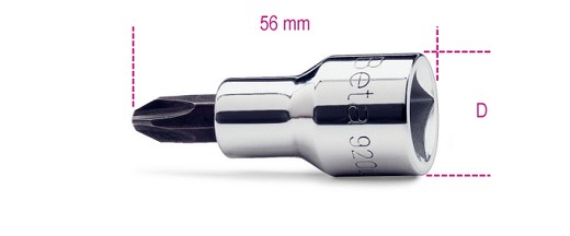 Chiavi A Bussola A Giravite Per Viti Con Impronta A Croce Philips® Con Attacco Quadro 1/2 Cromate - Inserti Bruniti