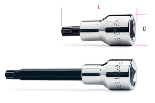 Chiavi A Bussola Maschio Per Viti Con Impronta Xzn®, Con Attacco Quadro Femmina 1/2 Cromate - Inserti Bruniti